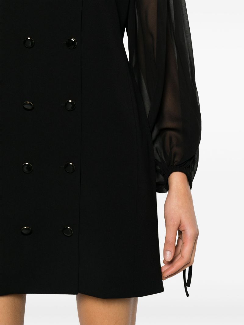 Black Crepe De Chine Mini Dress