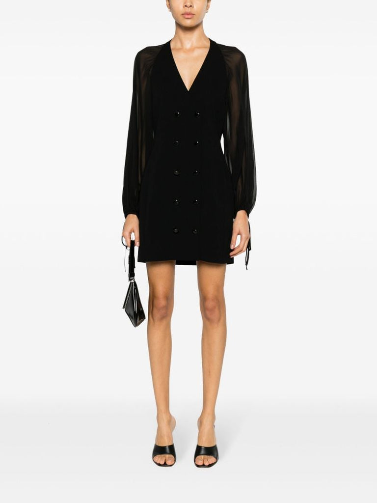 Black Crepe De Chine Mini Dress