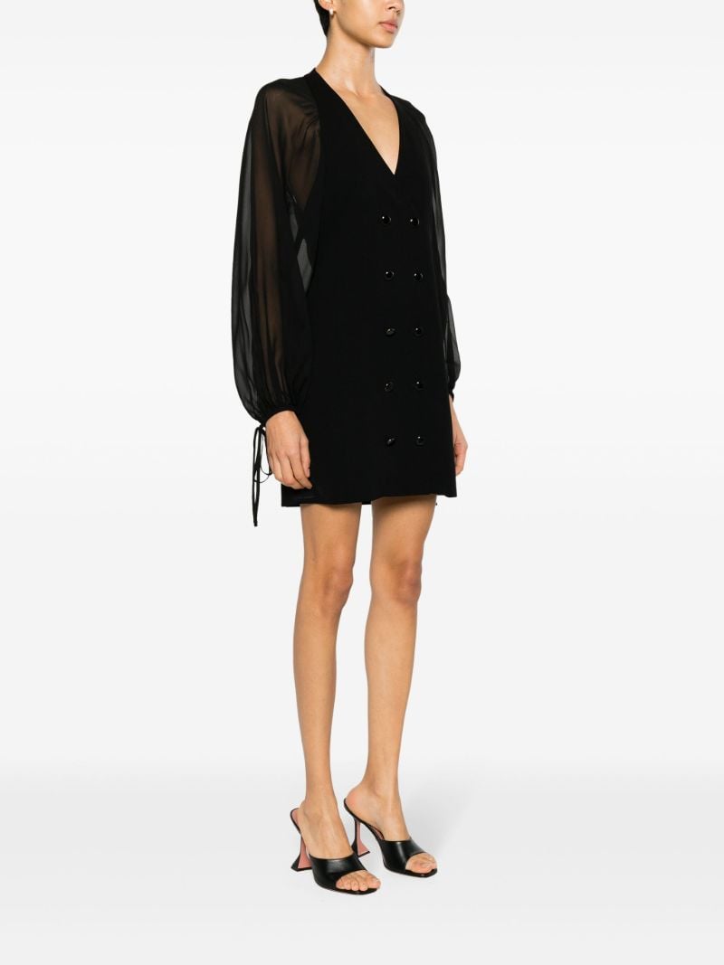 Black Crepe De Chine Mini Dress
