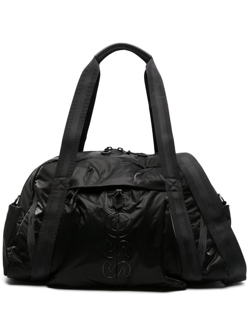 Black Logo Print Travel Bag