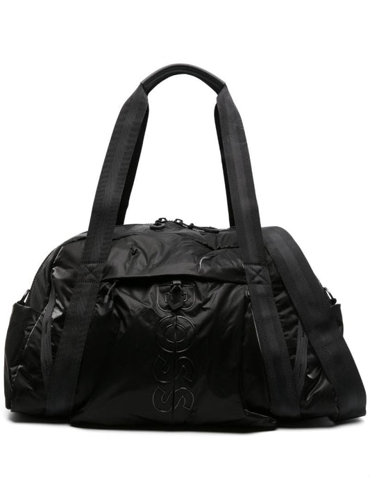Black Logo Print Travel Bag