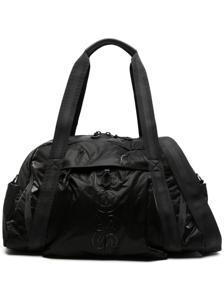 Black Logo Print Travel Bag