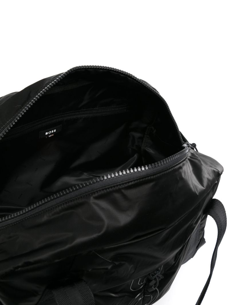 Black Logo Print Travel Bag
