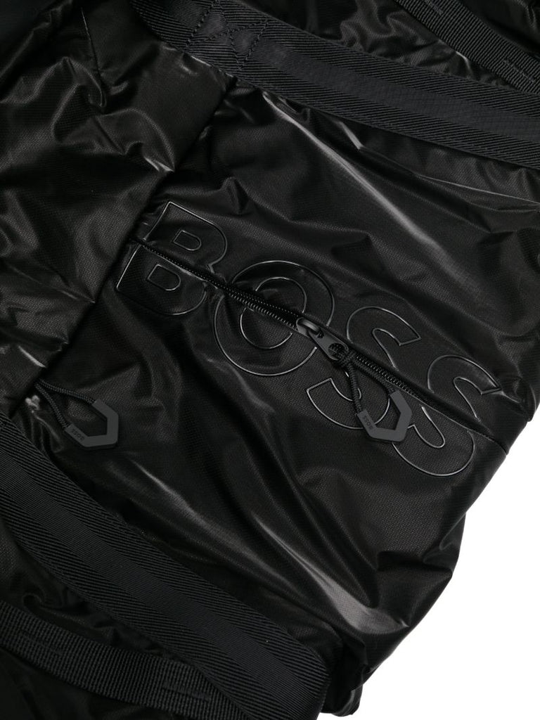Black Logo Print Travel Bag