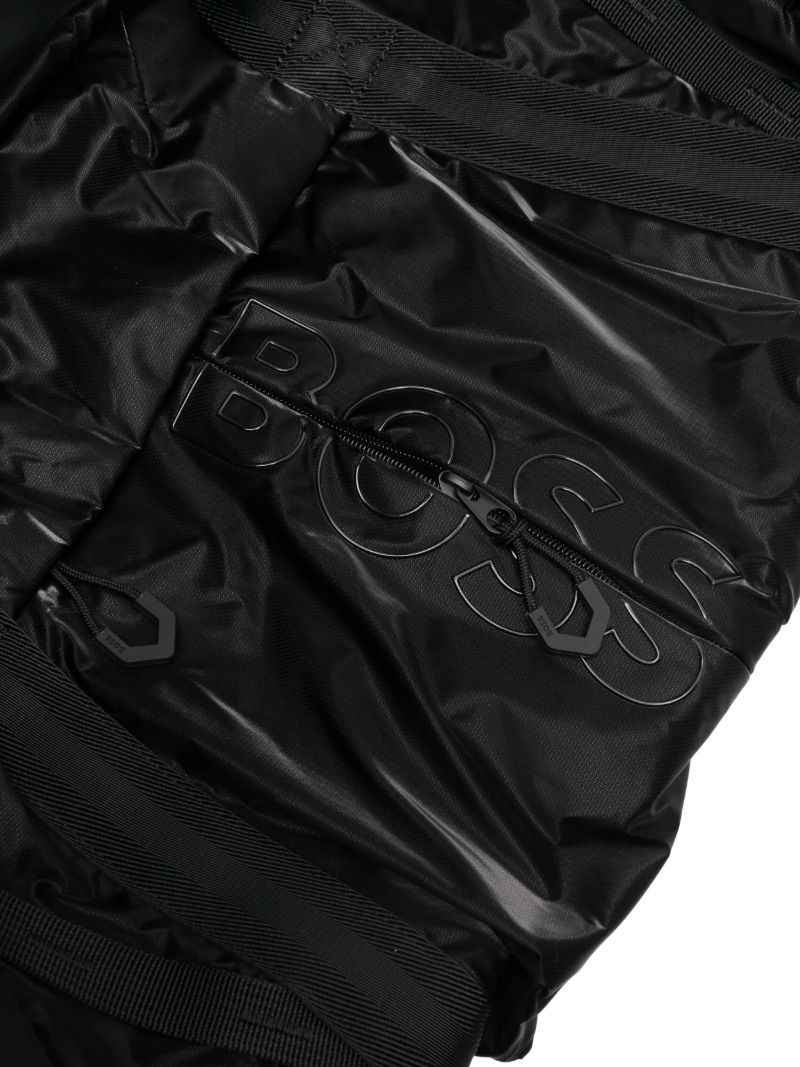 Black Logo Print Travel Bag