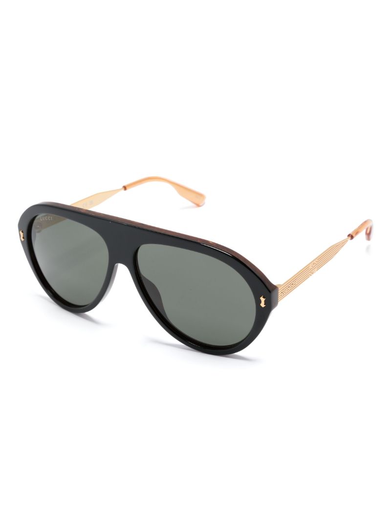 Black Navigator-frame Sunglasses