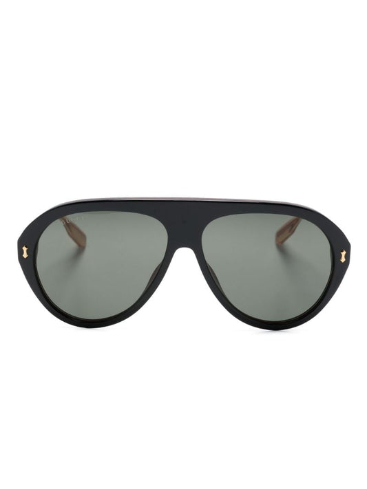 Black Navigator-frame Sunglasses