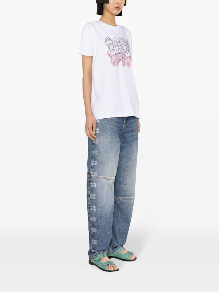 White Cats Cotton T-shirt