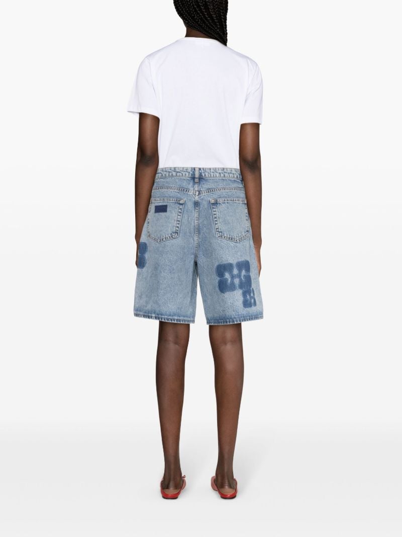 Blue Logo-print Denim Shorts