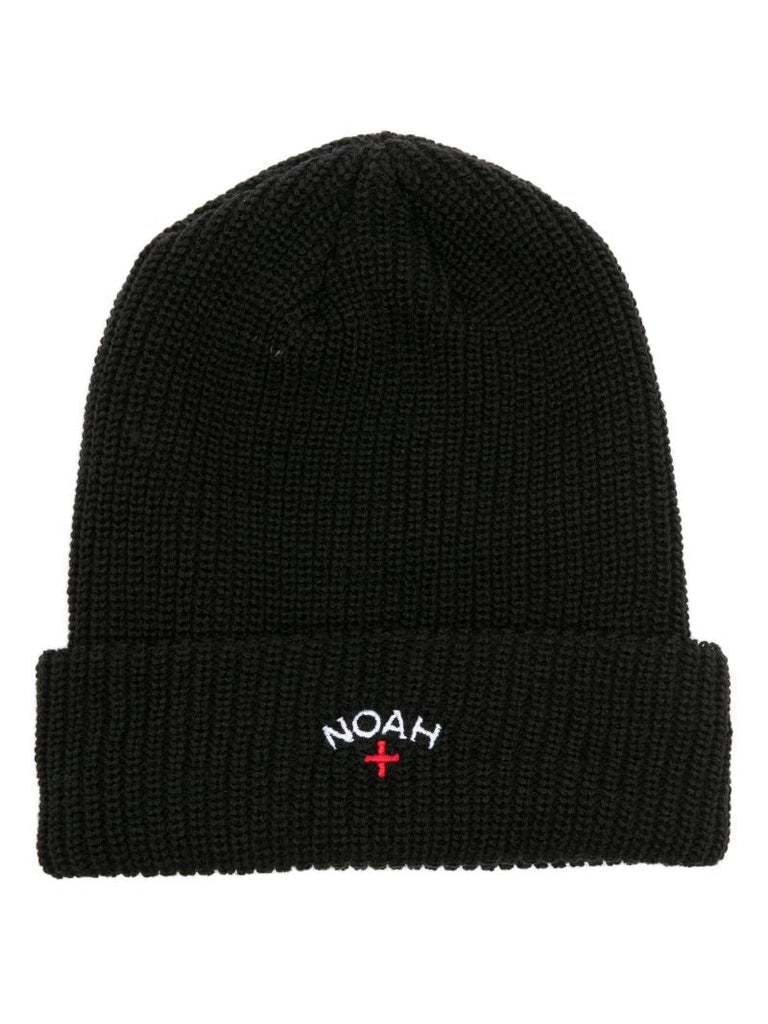 Black Core Ribbed Knit Beanie