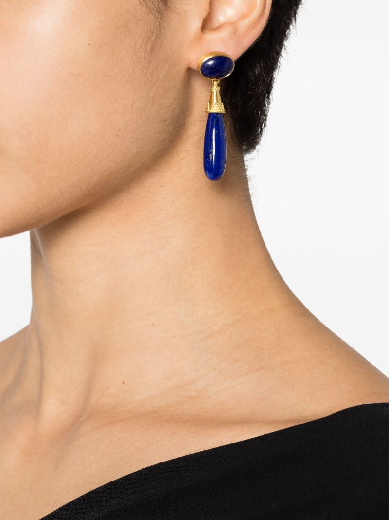 22k Yellow Gold Amphora Lapis Lazuli Earrings