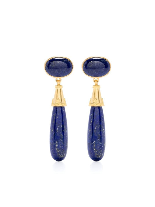 22k Yellow Gold Amphora Lapis Lazuli Earrings