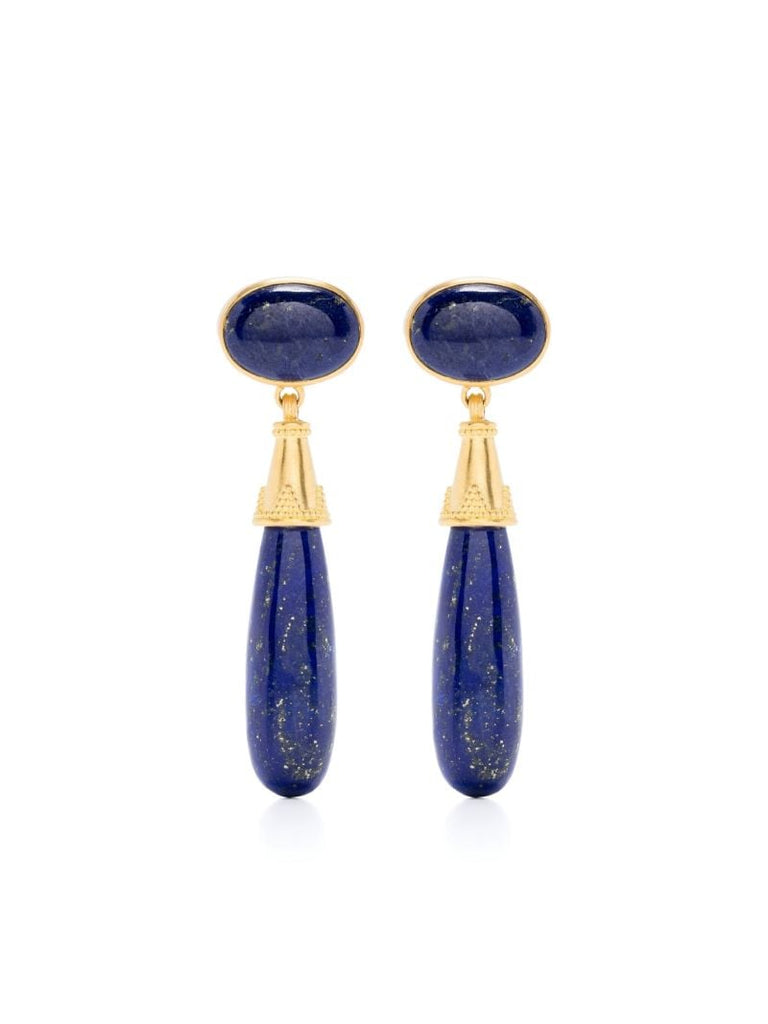 22k Yellow Gold Amphora Lapis Lazuli Earrings