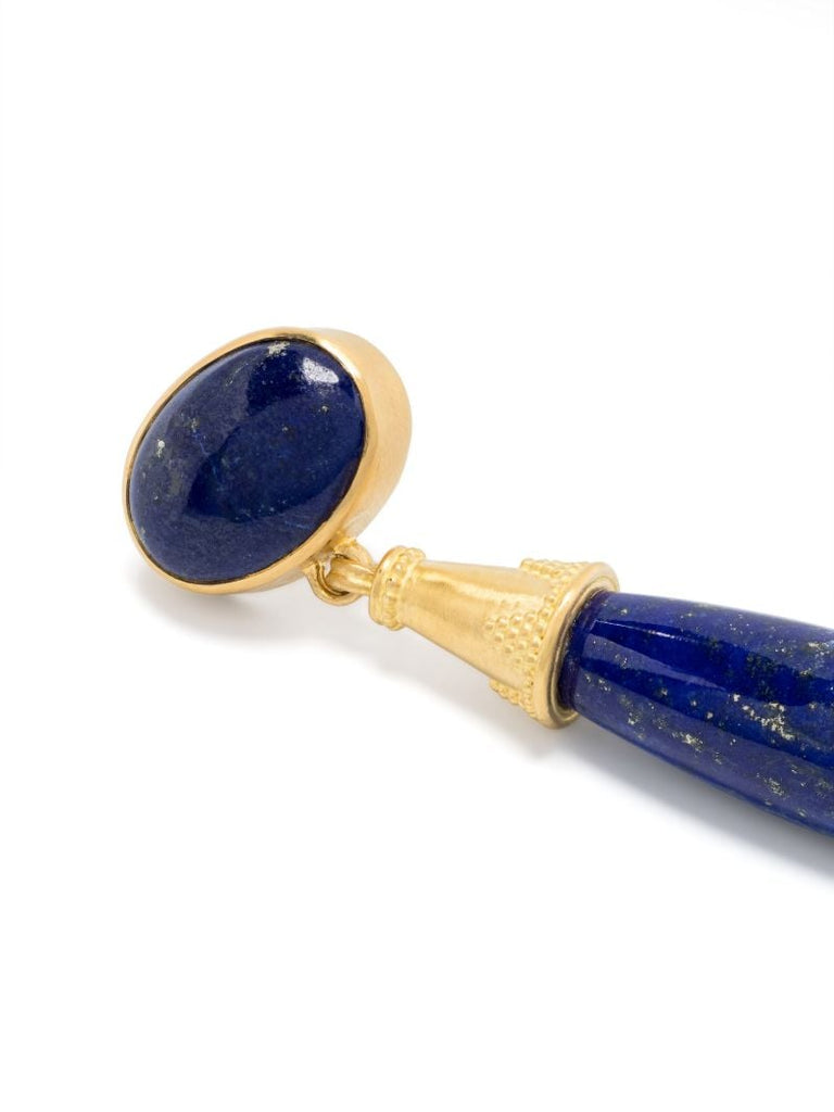22k Yellow Gold Amphora Lapis Lazuli Earrings