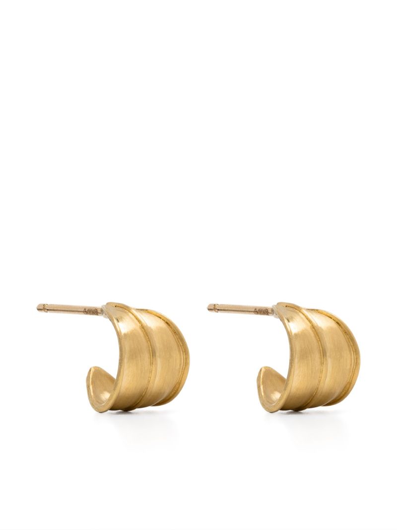 22k Yellow Gold Small Laurel Hoop Earrings