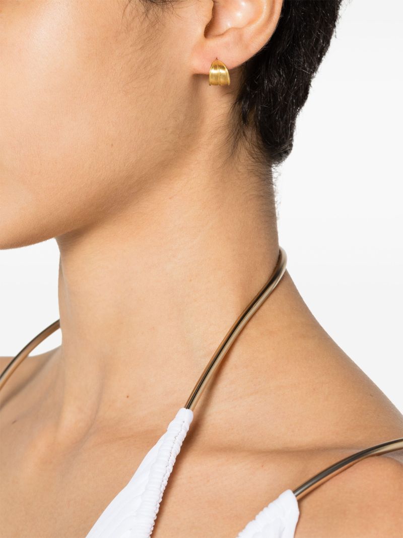 22k Yellow Gold Small Laurel Hoop Earrings