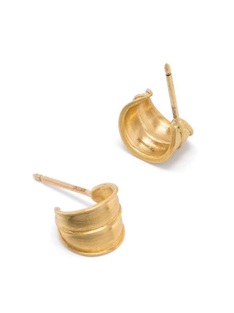 22k Yellow Gold Small Laurel Hoop Earrings
