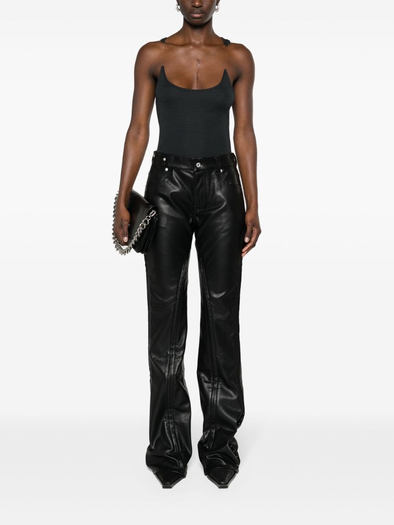 Black Invisible Strap Ribbed Tank Top