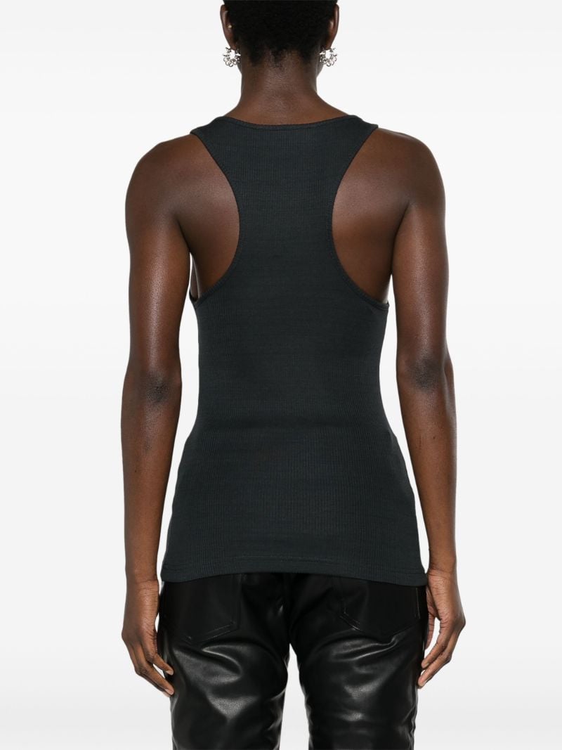 Black Invisible Strap Ribbed Tank Top