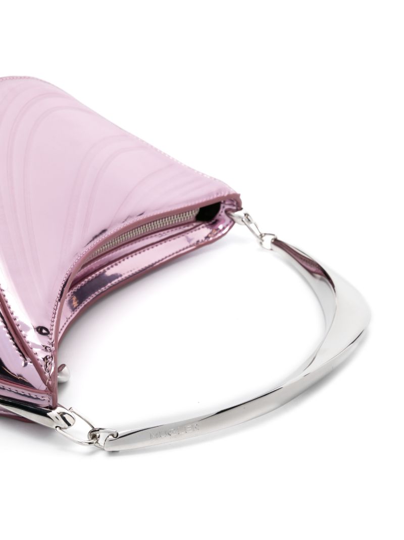 Pink Spiral Curve 01 Leather Shoulder Bag