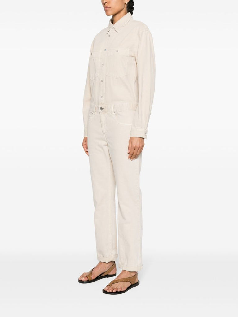 Neutral Imane Denim Jumpsuit
