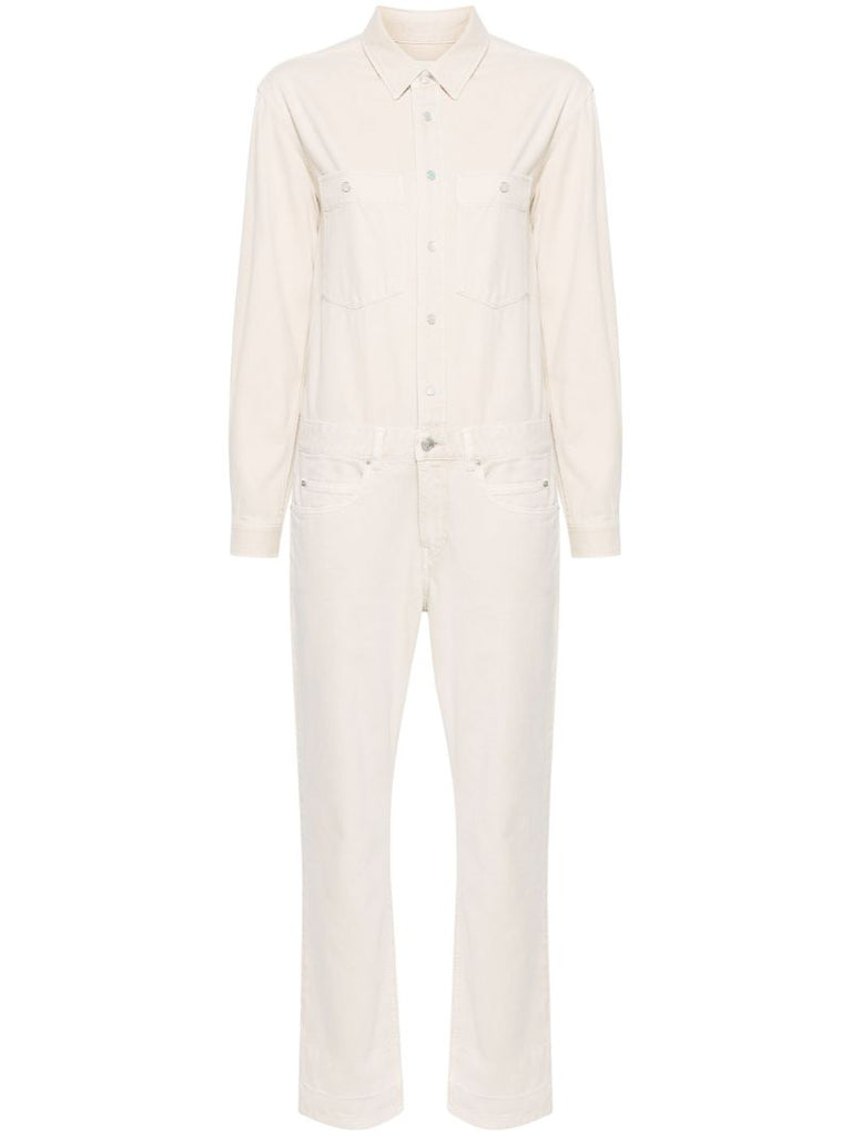 Neutral Imane Denim Jumpsuit