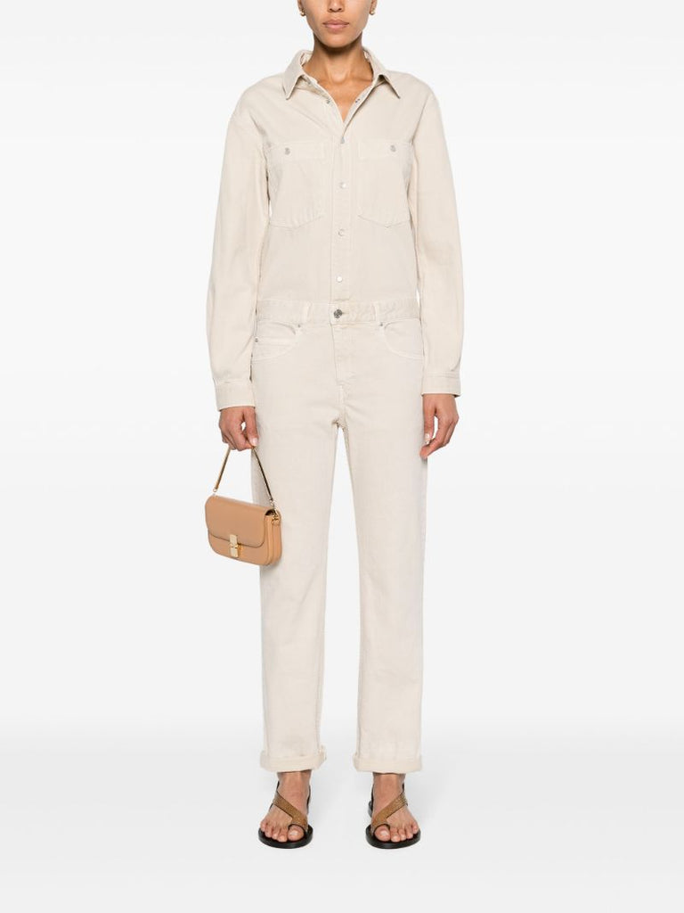 Neutral Imane Denim Jumpsuit
