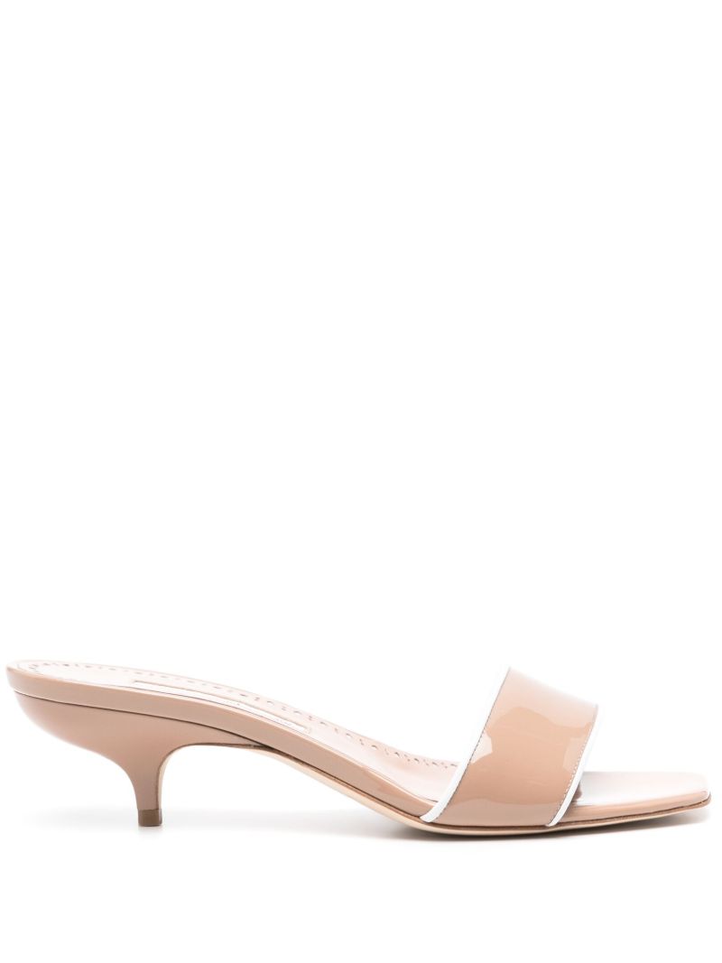 Neutral Helamu 50 Patent Leather Mules