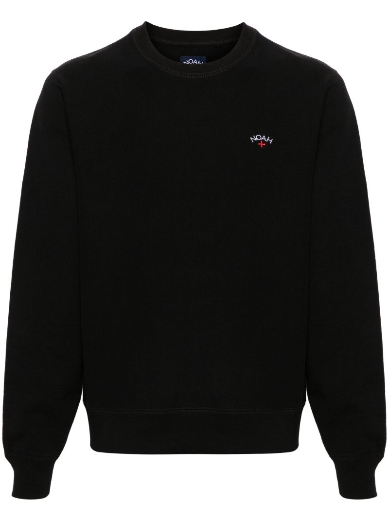 Black Logo-embroidery Cotton Sweatshirt