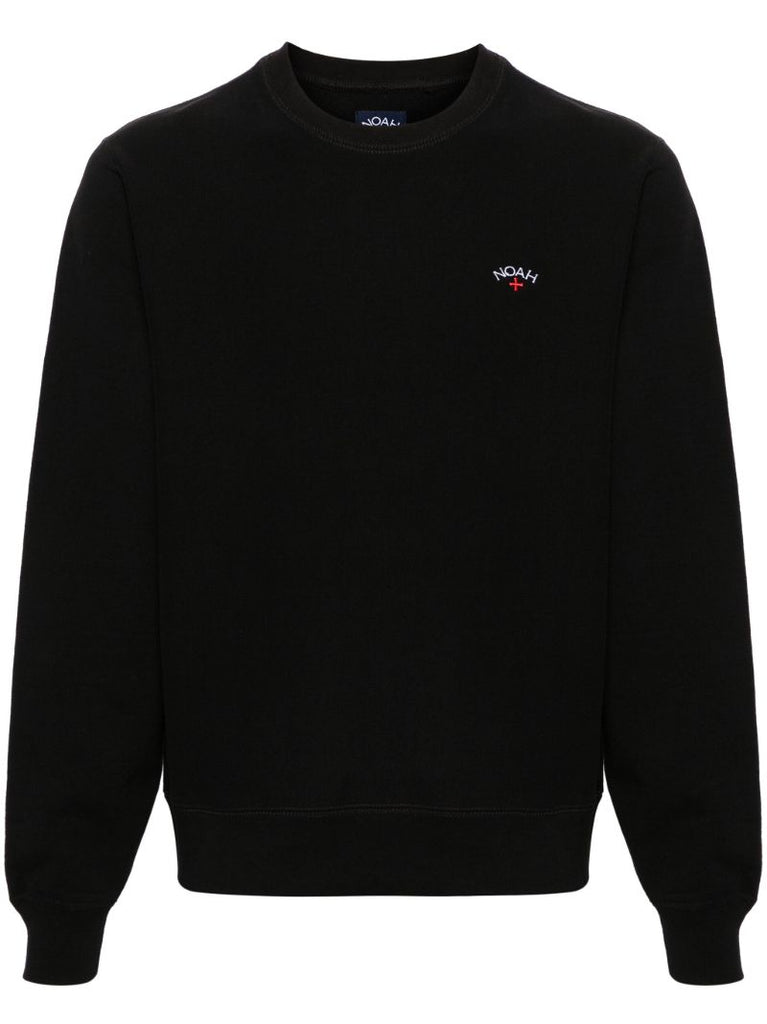 Black Logo-embroidery Cotton Sweatshirt