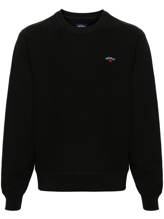 Black Logo-embroidery Cotton Sweatshirt