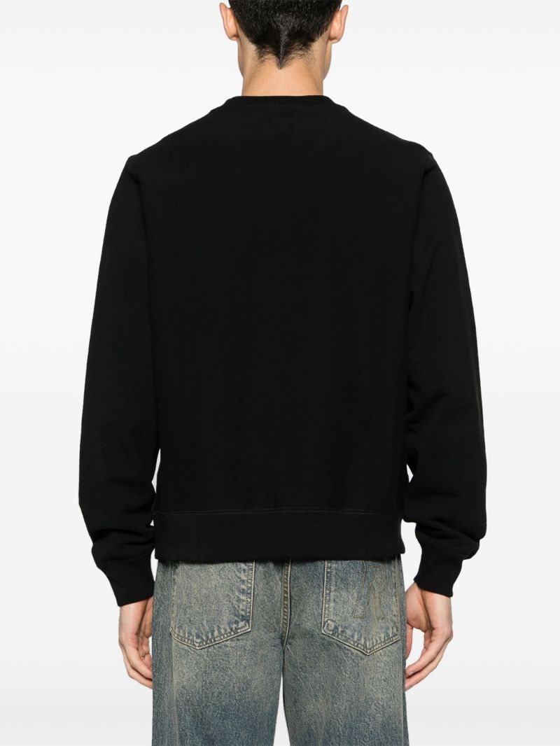 Black Logo-embroidery Cotton Sweatshirt