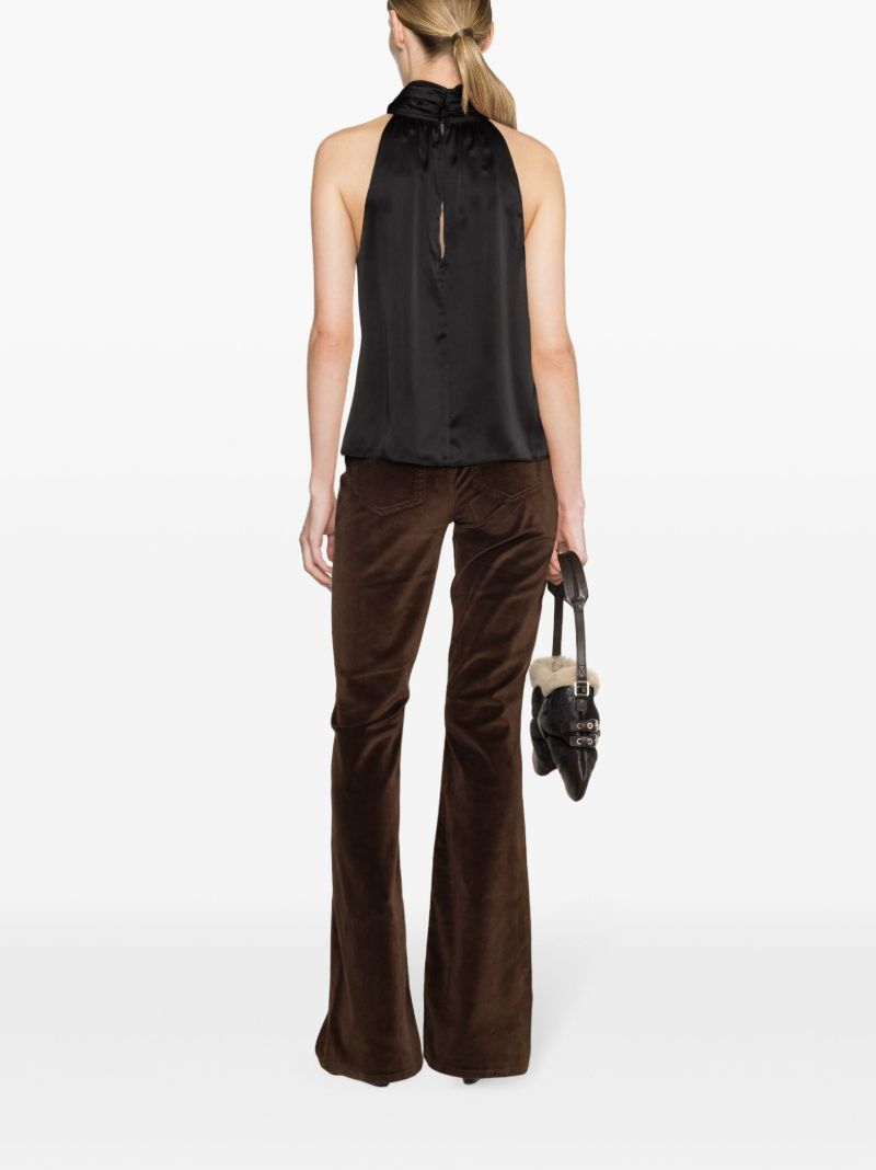 Brown Le High Velveteen Flared Trousers