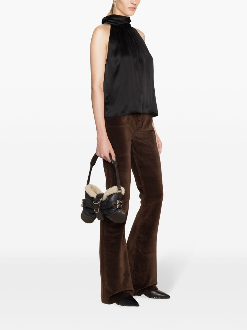Brown Le High Velveteen Flared Trousers