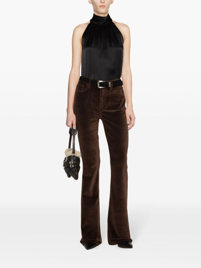 Brown Le High Velveteen Flared Trousers
