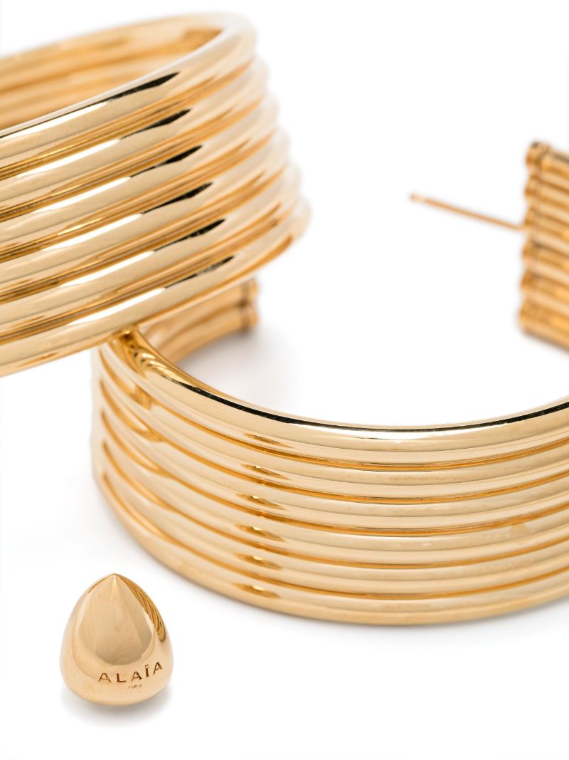 Gold-tone Ridged Hoop Earrings