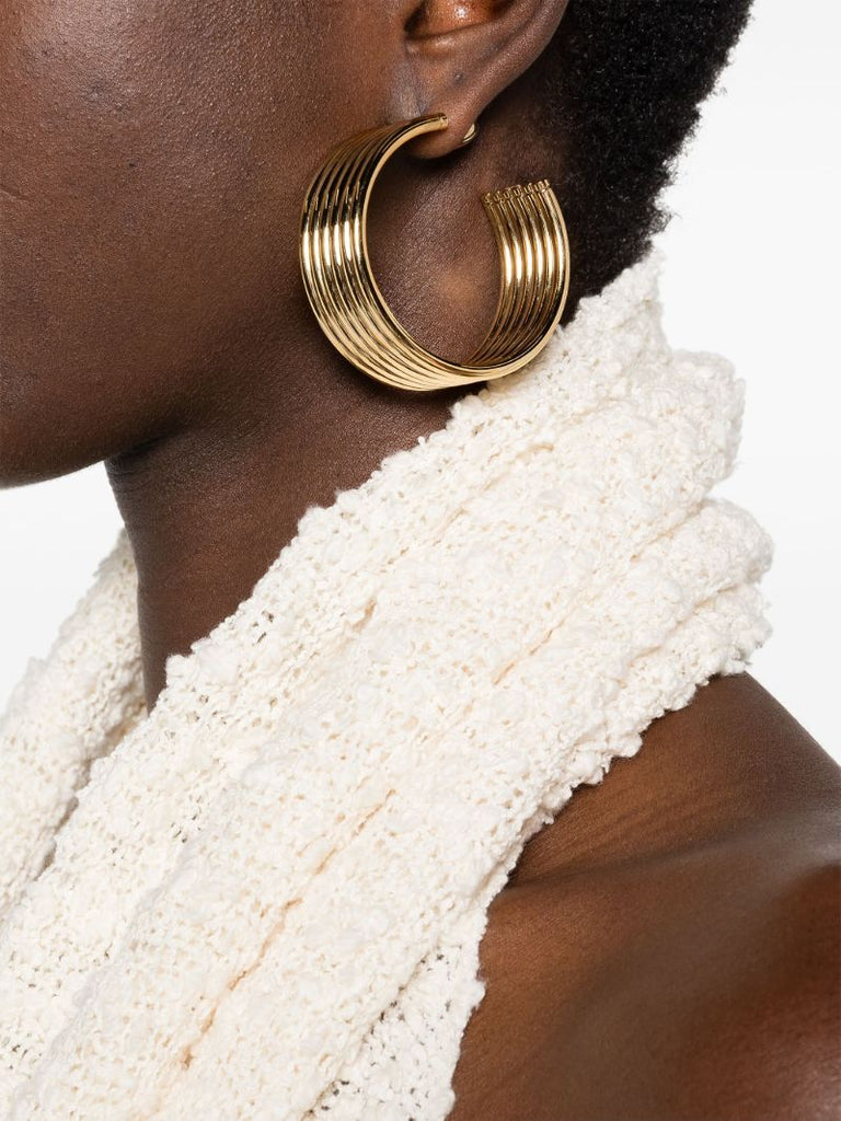Gold-tone Ridged Hoop Earrings