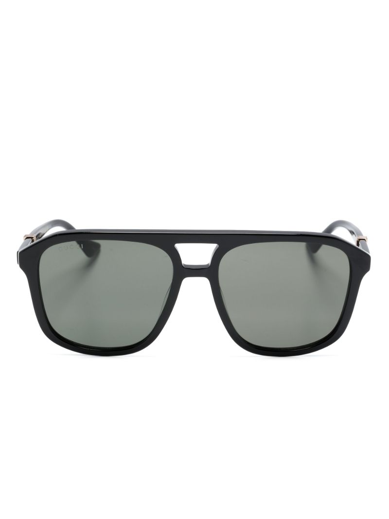 Black Navigator-frame Sunglasses