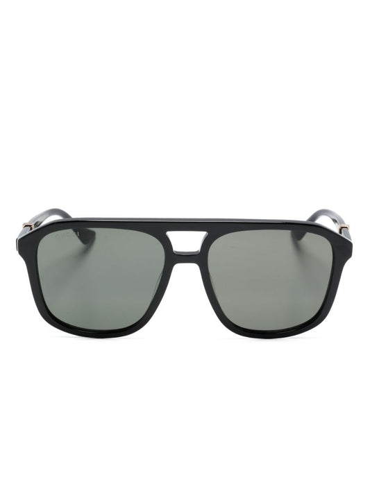 Black Navigator-frame Sunglasses