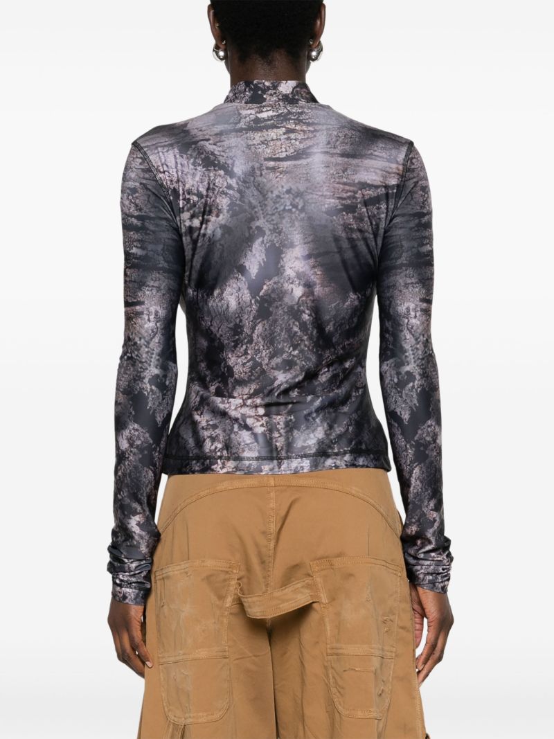 Brown Trompe L'oeil-print Top