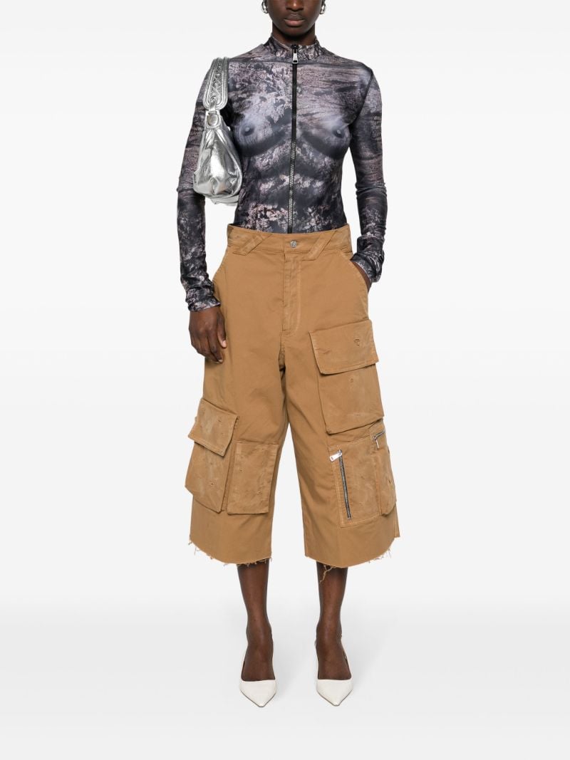 Brown Trompe L'oeil-print Top