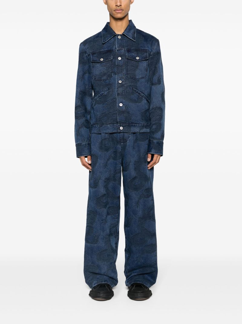 Blue Dragon-jacquard Straight-leg Jeans