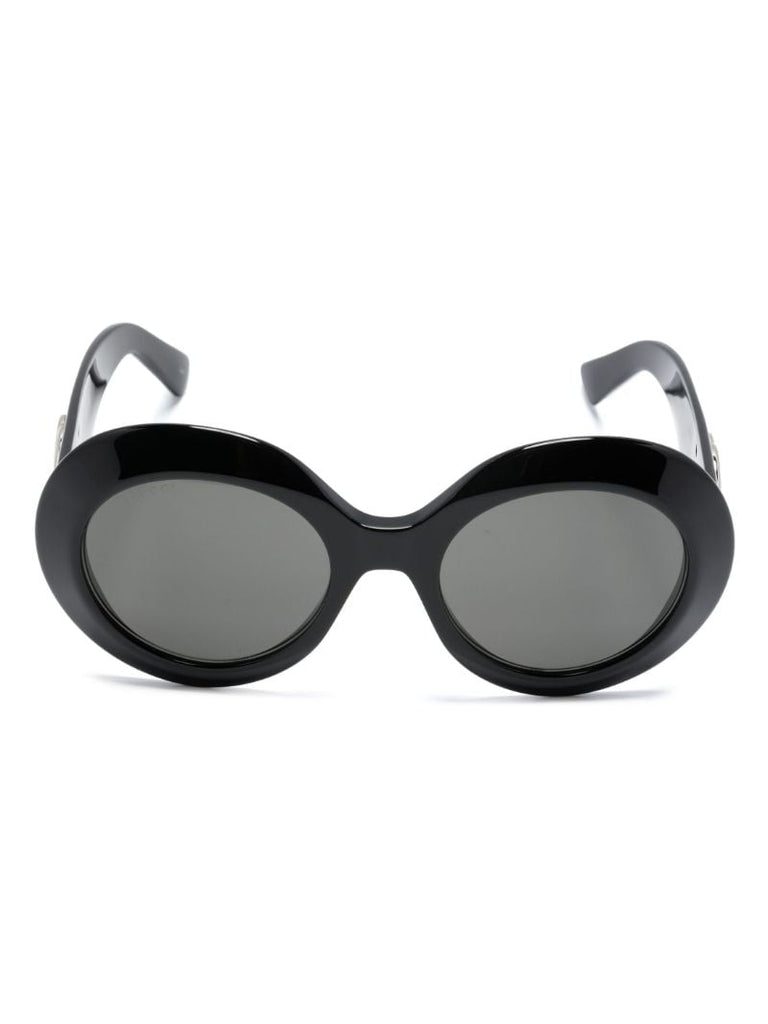 Black Interlocking G Round-frame Sunglasses
