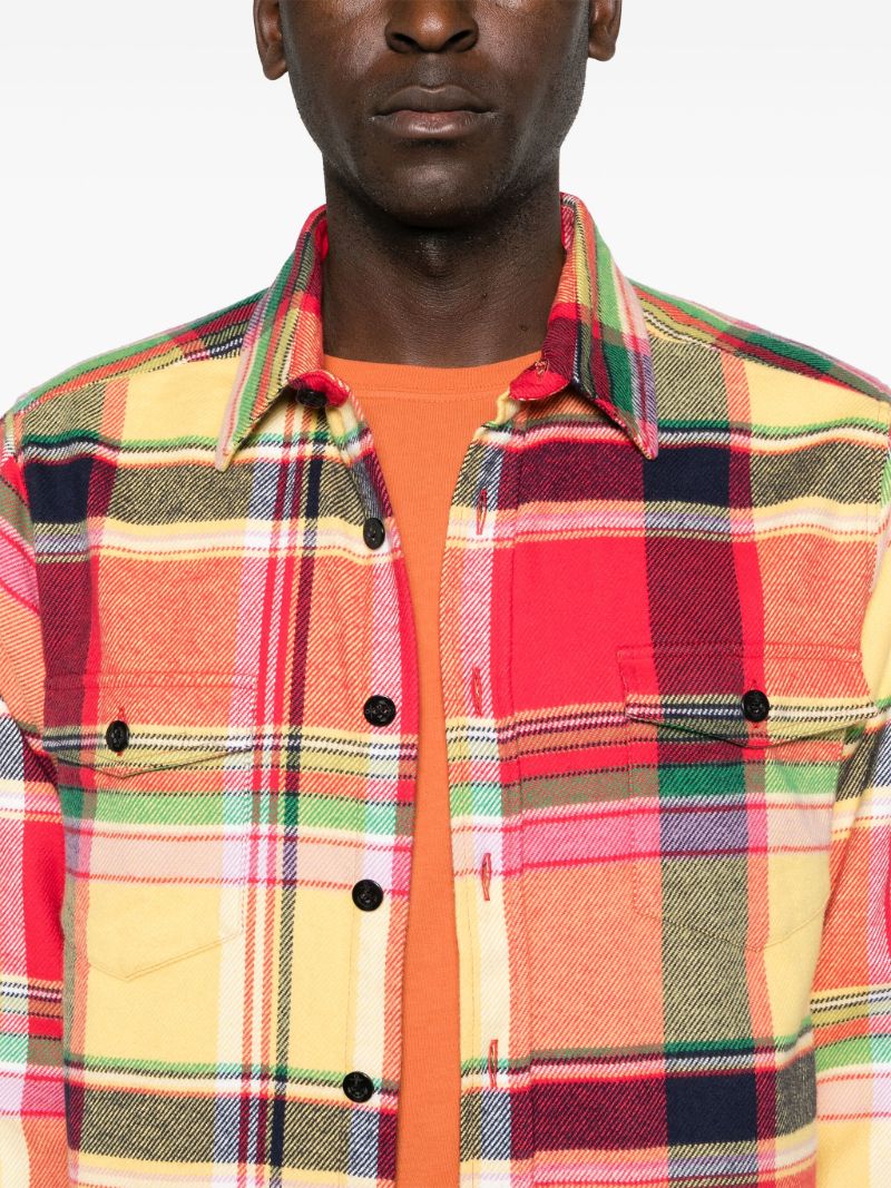 Yellow Plaid-check Flannel Shirt