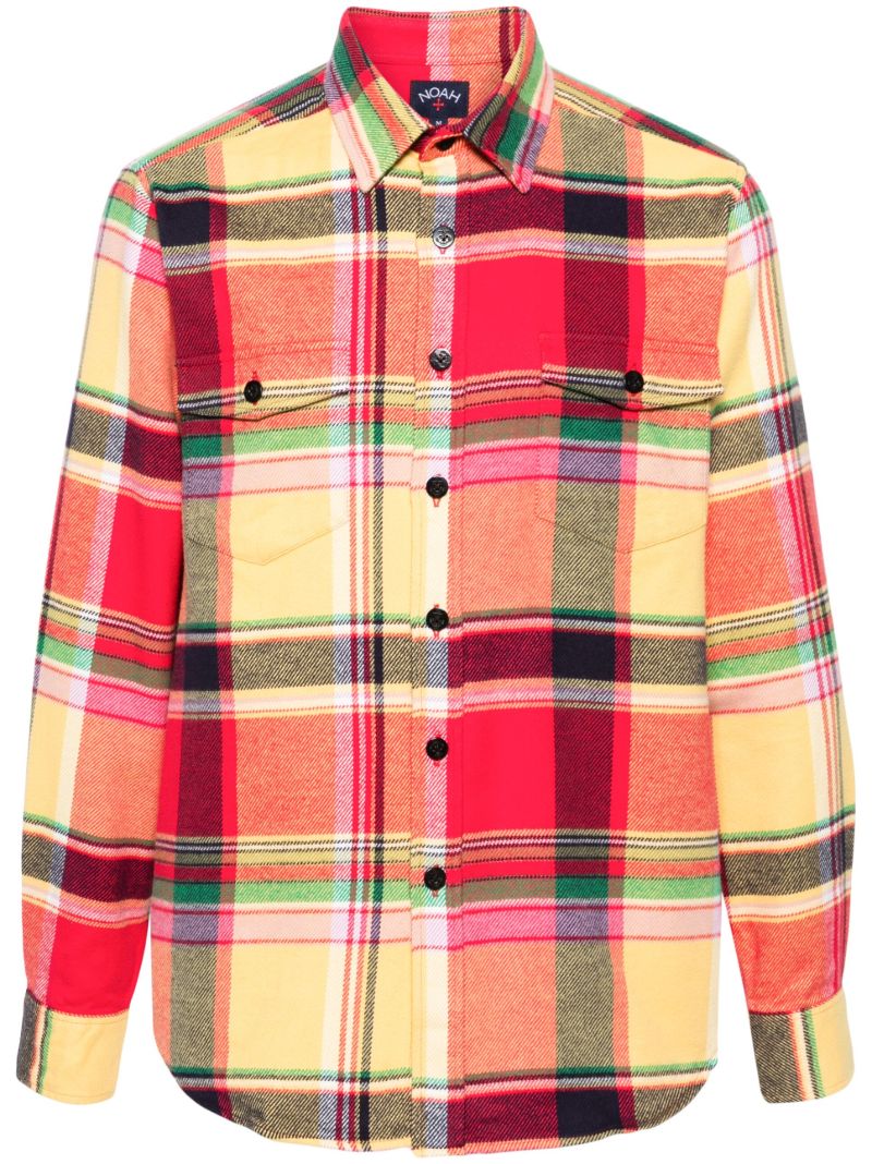 Yellow Plaid-check Flannel Shirt