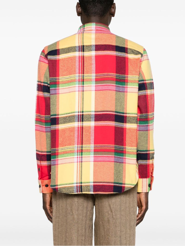 Yellow Plaid-check Flannel Shirt