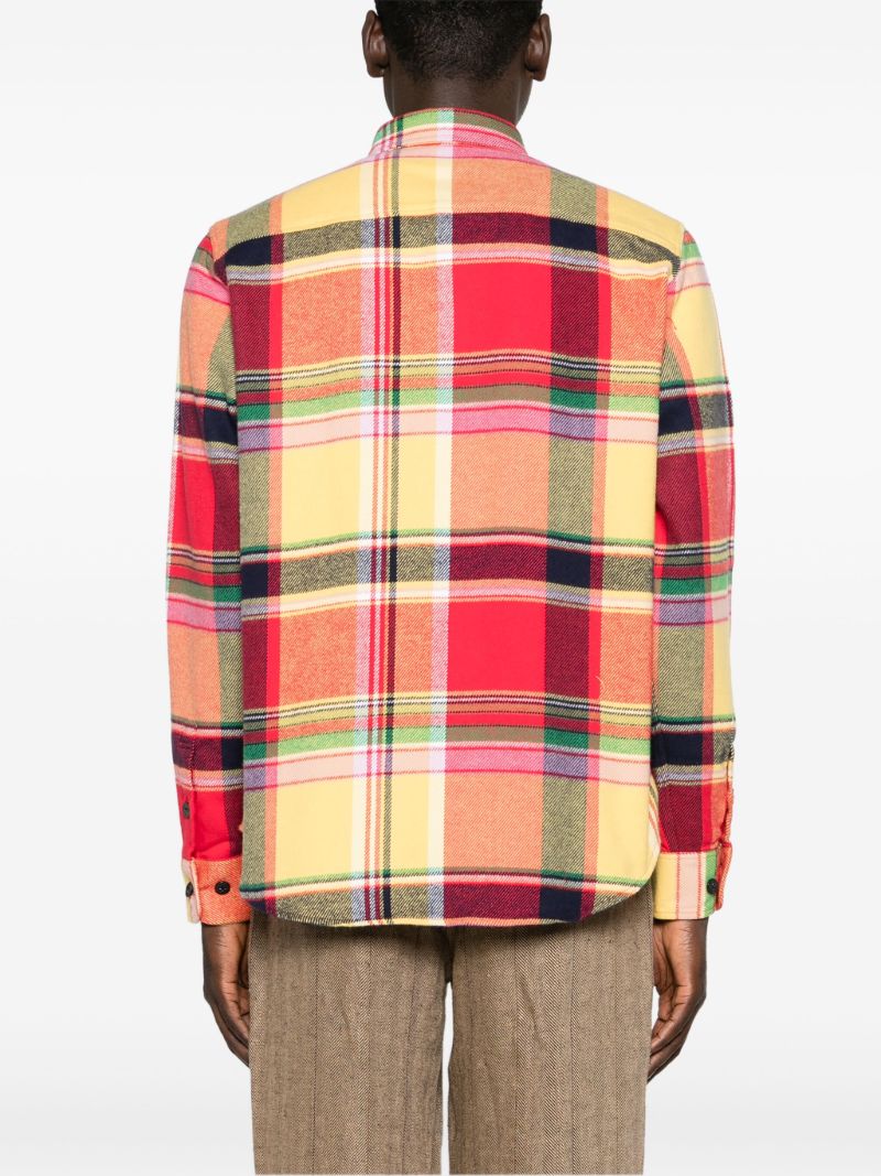 Yellow Plaid-check Flannel Shirt