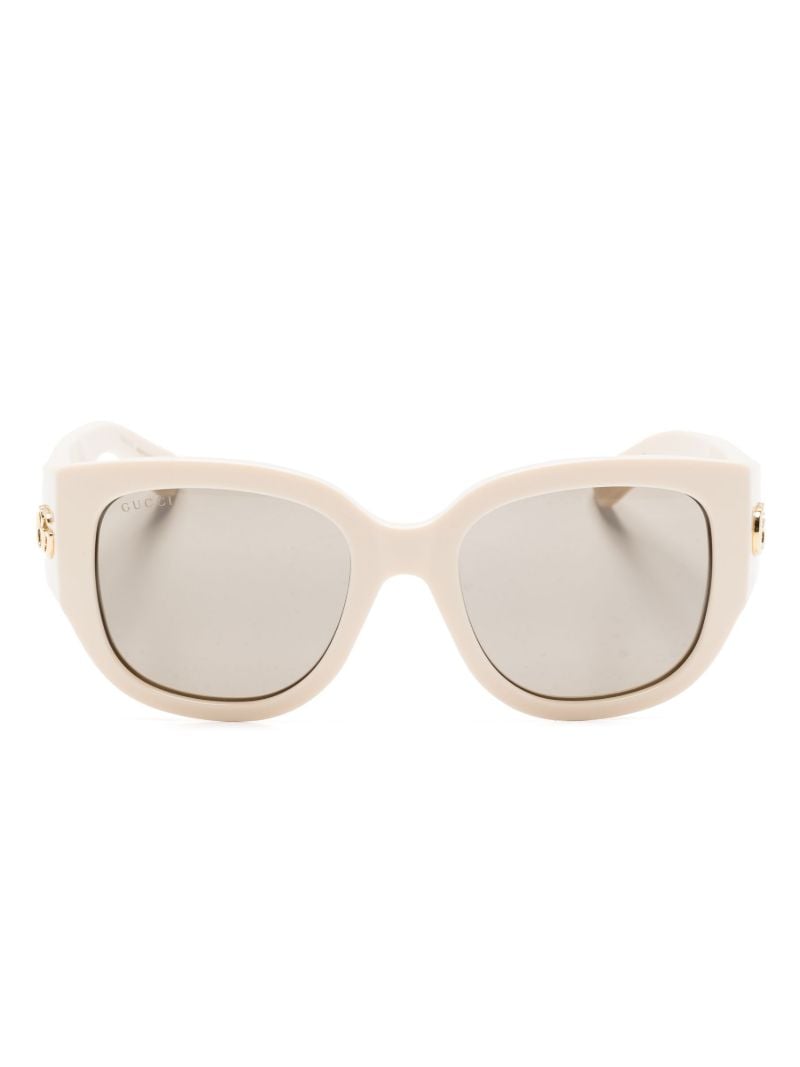 Neutral Double G Square-frame Sunglasses