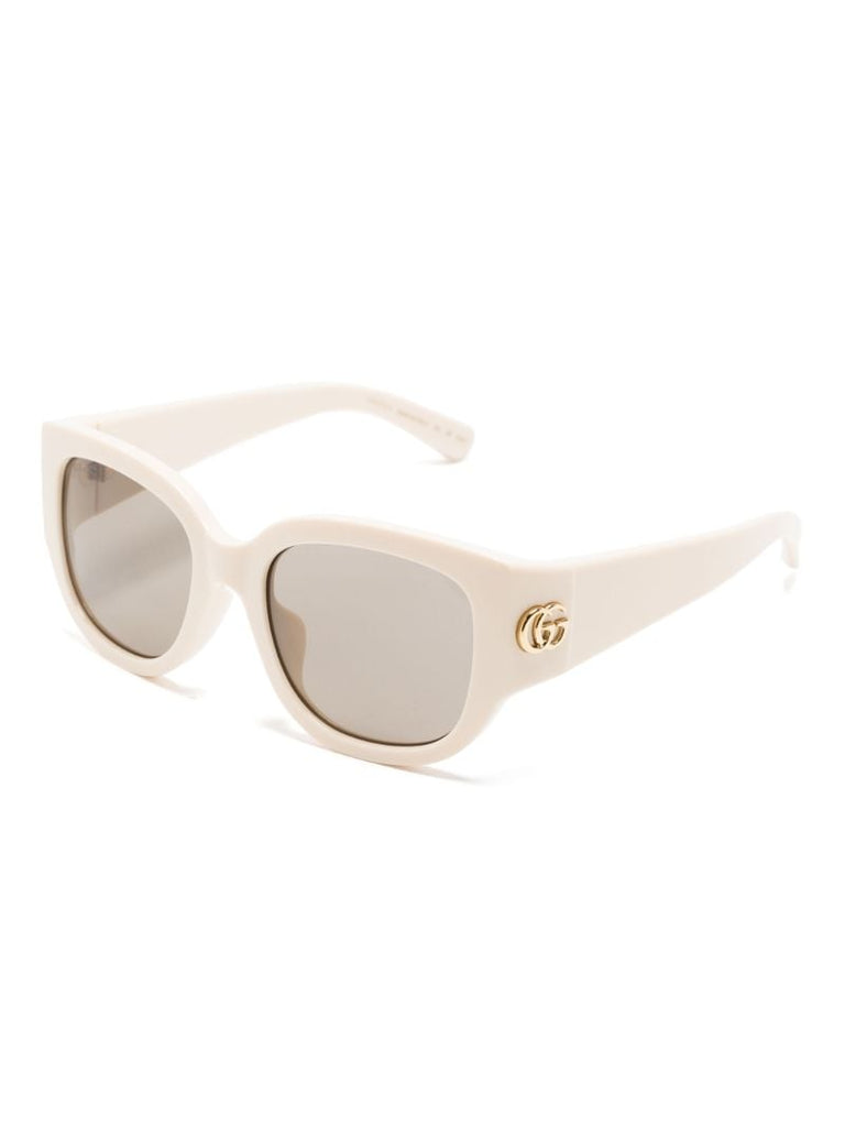 Neutral Double G Square-frame Sunglasses