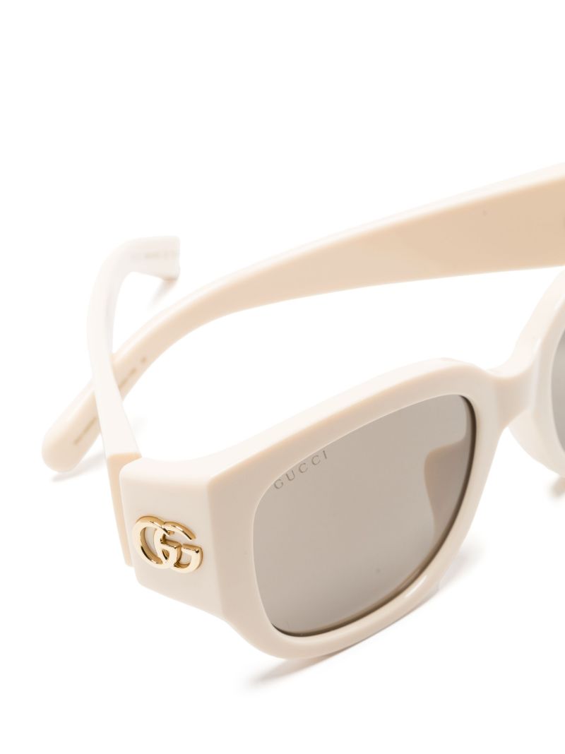 Neutral Double G Square-frame Sunglasses
